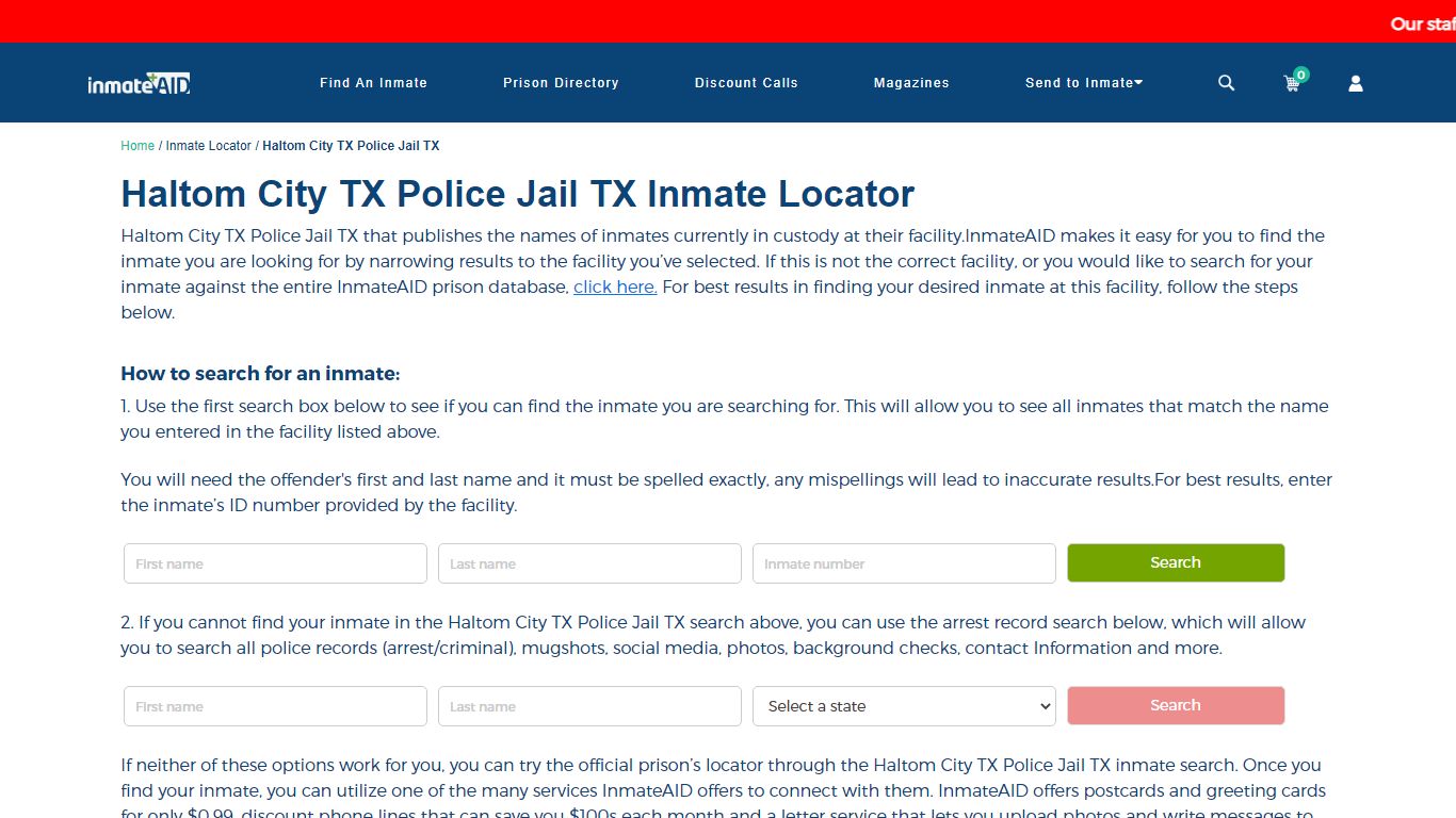 Haltom City TX Police Jail TX Inmate Locator